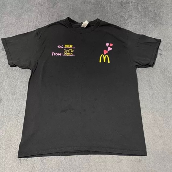Cardi B Offset Black T-Shirt McDonald’s Employee EXCLUSIVE Sz L Men Rap Hip Hop - Picture 1 of 5